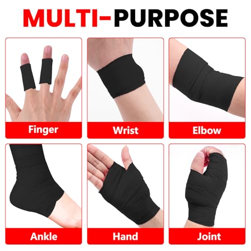 NUITPY 6 Pack Athletic Tape, Black Sports Tape, Easy Tear Wrist Tape, Strong Adhesion Tapes for Boxing, Gymnastics, Hockey, Soccer, Lacrosse and First Aid - color: Black-6 Rolls