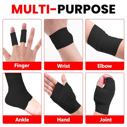 NUITPY 6 Pack Athletic Tape, Black Sports Tape, Easy Tear Wrist Tape, Strong Adhesion Tapes for Boxing, Gymnastics, Hockey, Soccer, Lacrosse and First Aid - color: Black-6 Rolls
