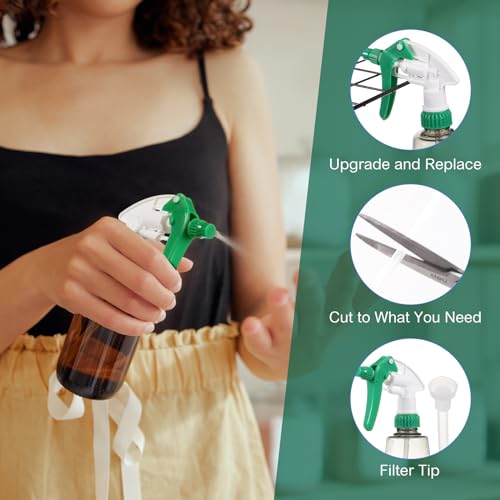 Hushee 48 Pack 28-400 Replacement Trigger Spray Nozzles Only, No Bottle, Heavy Duty Bottle Sprayer for Industrial Home Use, Fit for 32 oz, 16 oz, 8 oz Plastic and Glass Bottles (Green) - color: Green