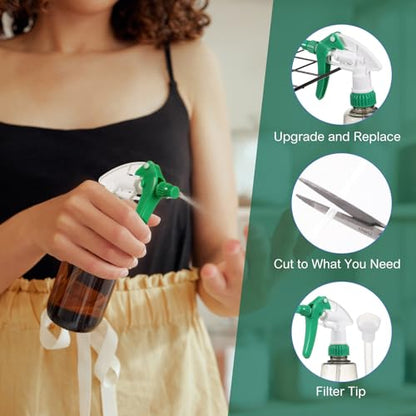 Hushee 48 Pack 28-400 Replacement Trigger Spray Nozzles Only, No Bottle, Heavy Duty Bottle Sprayer for Industrial Home Use, Fit for 32 oz, 16 oz, 8 oz Plastic and Glass Bottles (Green) - color: Green