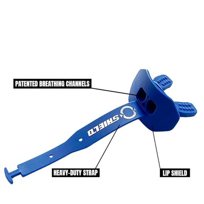 O Shield Striker Football Lip Guard with Permanent Strap - color: Royal Blue