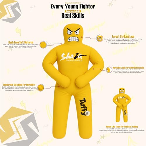 Kids Grappling Dummy, Premium Canvas, Double Stitched, Life-Like Training Dummy 100cm unfilled