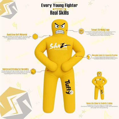 Kids Grappling Dummy, Premium Canvas, Double Stitched, Life-Like Training Dummy 100cm unfilled