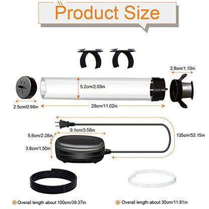 brine Shrimp Hatchery， brine Shrimp Eggs Incubator Kits,Multifunctional Artemia Hatchery with air Pump,Live brine Shrimp net,Feeder,storagerand and Large Clip(Set of 20pcs)