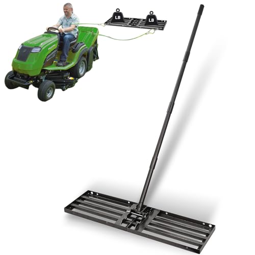 Lawn Leveling Rake 34"x10",Lawn Leveling Tool with 68" Long Adjustable Stainless Steel Handle for Leveling Soil,Grass,Sand or Dirt,Heavy Duty Lawn Leveler for Backyard,Garden,Golf Course,Farm,Pasture - style: 34"x10"