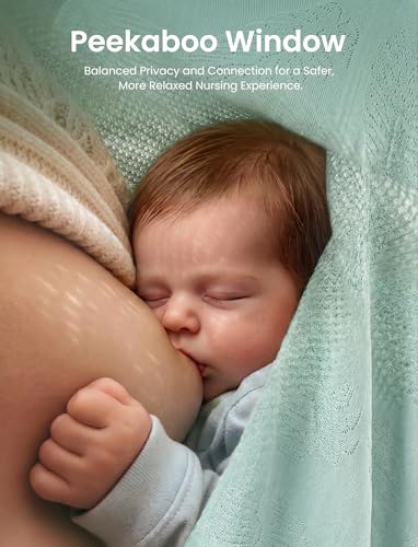 PATPAT Nursing Cover for Breastfeeding, Soft Breathable Privacy Poncho, Multi-Use Jacquard Knit Breastfeeding Cover for Moms, Portable Nursing Shawl & Baby Blanket (Sage Green) - color: Sage Green