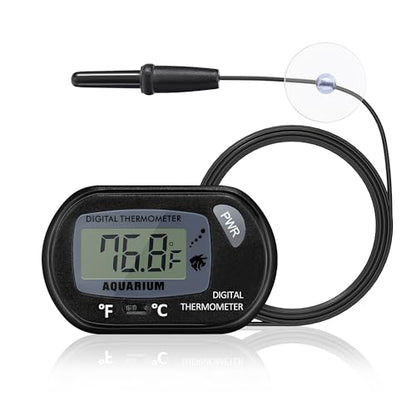 Aquarium Thermometer with Large LCD Display Fahrenheit/Celsius(℉/℃) Fish Tank Thermometer for Aquarium Reptile Terrarium Digital Water Thermometer with Suction Cup - size: 1 Pack