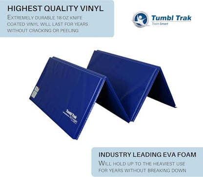 Tumbl Trak Gymnastics Folding Tumbling Panel Mat - color: Royal Blue, size: 4'x8'x2"