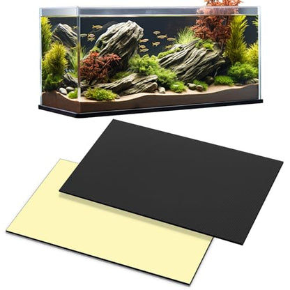 2 Pack 23.6 x 15 Inch Aquarium Fish Tank Leveling Pad, 5 mm Thick Foam Fish Tank Mat Non-Slip Neoprene Foam Shockproof Easy to Cut for Water Stable Floor Protection Black