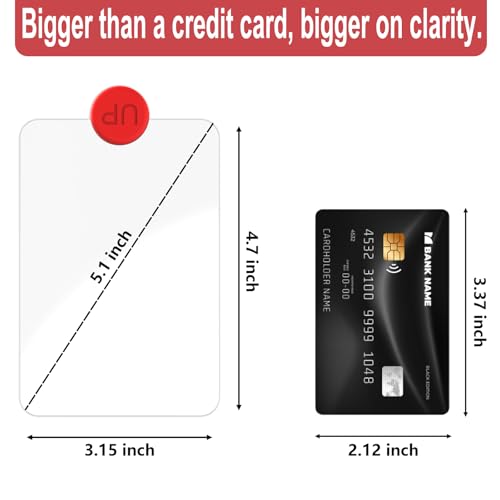 2 PCS 3X Leather Credit Card Magnifying Glass Fresnel Lens Large Area Wallet Page Pocket Magnifier Card Fire Starter, for Reading Small Prints, Sheets, Books, Low Vision Aids & Solar Projects