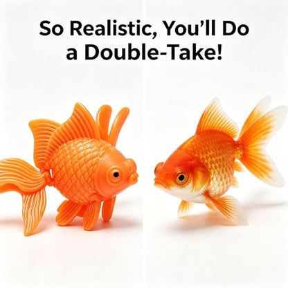 Pieces Fake Goldfish Plastic Floating Artificial Aquarium Fish Realistic Moving Orange Goldfish Ornament Decorations for Aquarium Tank