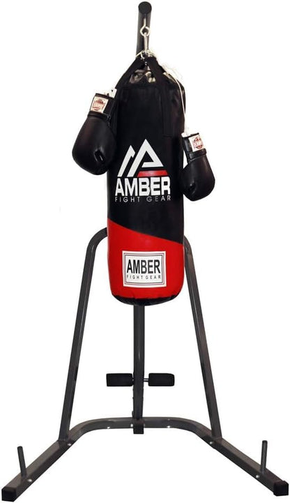 Amber Fight Gear The Champ Heavy Bag Stand, Single Station for Boxing, MMA, Muay Thai – Sturdy Steel Frame, Holds Heavy Bags up to 100 lbs – Ideal for Home & Small Gyms