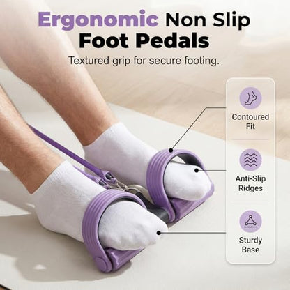 Pedal Resistance Band with Handle, 2026 Upgrade Multifunction Pedal Resistance Band, Elastic Pull Rope for Abs, Legs, Glutes, Arms, Waist