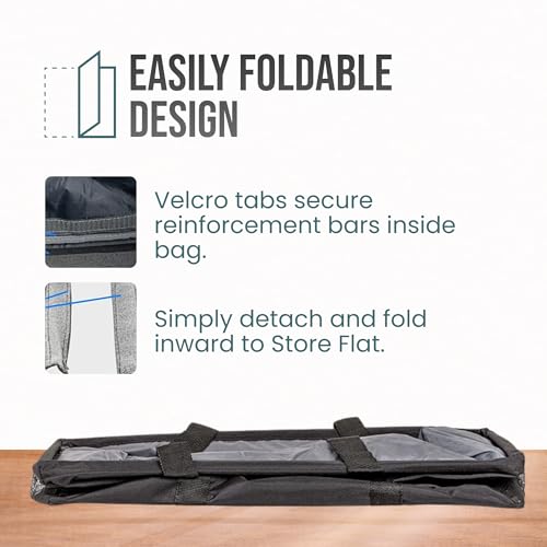 Extra Large Utility Tote Bag - Oversized Collapsible Large Beach Bag, Great for Pool with Sturdy Frame, Extra Side Pockets and Tons of Storage