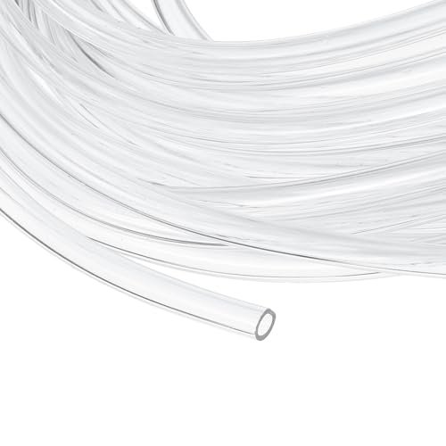 uxcell Clear PVC Tubing, 2mm ID x 3mm OD - 15ft PVC Tube Lightweight Vinyl Hose, Transparent Flexible Plastic Water Tubing for Air Oil Water Transfer Aquarium Irrigation - size: 2mm ID x 3mm OD