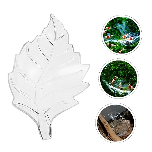 POPETPOP Fish Tank Feeding Bowl Leaf Shape Shrimp Dish Aquarium Feeding Tray Cup for Shop Use Convenient Shrimp Food Feeder