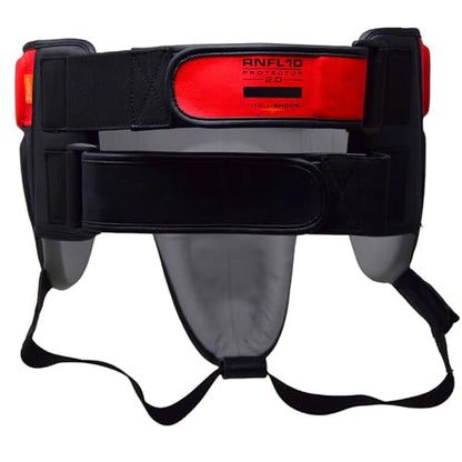 RIVAL Boxing RNFL10 360 Groin Protector with Intelli-Shock D3O Foam, Intelligently Adapts to the Intensity of Any Hit - color: Black/Red, size: Medium