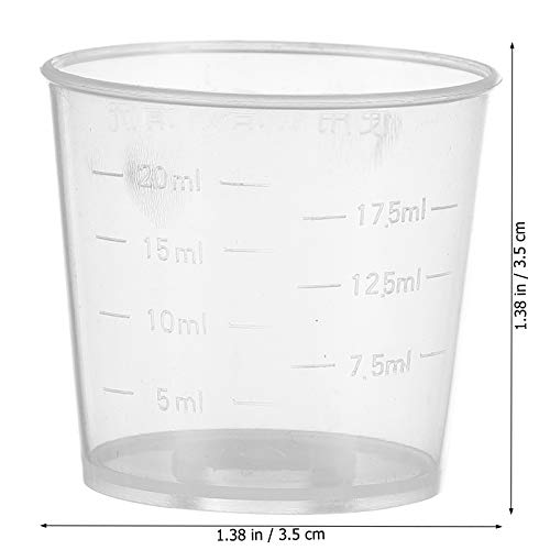 ORFOFE 20pcs Measuring Cups for Reptiles Feeding Bowls Liquid Food and Water Cups for Lizard Portable and Lightweight Accurate Scale for Daily Feeding Needs