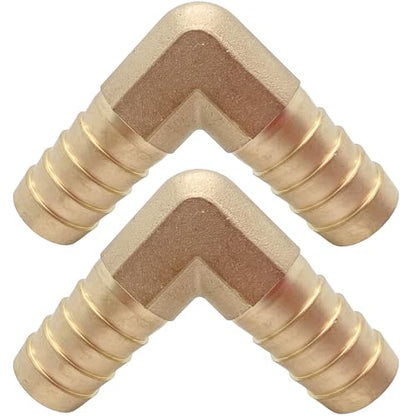 2PCS Brass 5/8" x 5/8" Hose Barb Fitting Barbed 90 Degree Elbow Connector L Right Angle Barbed Fitting by CX WONDERLAND - size: 5/8" Hose Barb