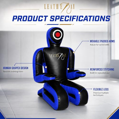 Jiu Jitsu Judo Punching Bag Grappling Dummy Black Vinyl -Unfilled - size: 70 inches (6 ft)