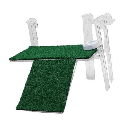 Turtle Bathing Platform with Non-slip Grass Surface for Stable Climbing Ramp for Aquarium