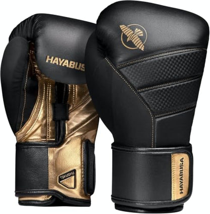 Hayabusa T3 Boxing Gloves - Sparring - color: Black/Gold, size: 16oz