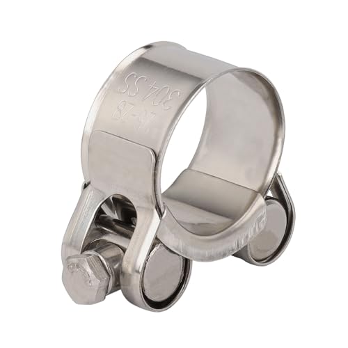 4 Pack 1.05" T-Bolt Hose Clamps, 304 Stainless Steel Heavy Duty Hose Clamps, Turbo Intake Clamp Working Range 26mm-28mm for 1.05" Hose OD