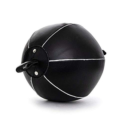 Genuine Leather Double End Boxing Punching Bag - Speed Striking & Dodge Training Ball for MMA, Muay Thai, Boxing, Gym Workout - Includes Cords & Hooks for Easy Setup - size: 9 Inch