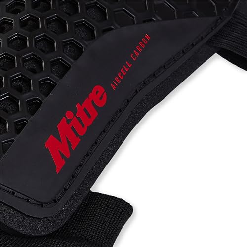 Mitre Unisex Soccer Shin Guards - color: Aircell Carbon Black/Red, size: Small