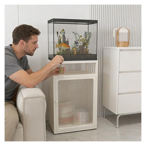 Space-Saving Aquarium Stand with Storage Cabinet, 3-Tier Fish Tank Holder for 5-30 Gallon Tanks, Ideal for Home Office Corners (White, 50x30cm) - color: White, size: 50x30cm