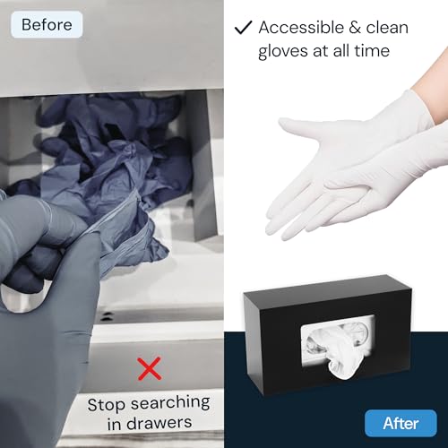 SimplyImagine Black Glove Box Holder - Acrylic Wall Mount Dispenser