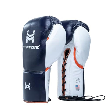 HIT N MOVE Süvari Horsehair Boxing Gloves Hook and Loop, Lace-Up Boxing Gloves Men, Boxing Equipment, MMA Gloves Men, UFC Gloves Horsehair and 100% Cow Leather - size: 12 Oz, style: Lace-Up Deep Blue