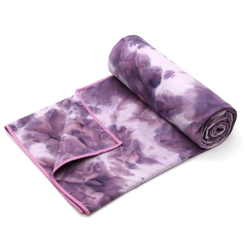 Eunzel Hot Yoga Mat Towel, Ultra-Absorbent Microfiber 72" x 26.5" - color: Z-lavender& Mint Green (2 Pack )