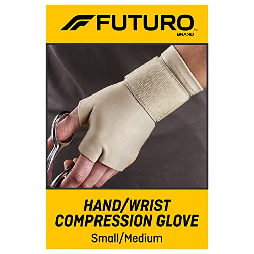 Futuro Hand and Wrist Compression Glove, Provides Support and Compression to Arthritic and Painful Hand Joints, Small/Medium, Beige (Pack of 12) - size: Small/Medium (Pack of 12)