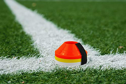Soccer Innovations Mini Pocket Cones (Set of 24) Agility Training Soccer Cones with Strap for Any Drill Training, Football, Kids, Sports, Field Disc Cones Markers