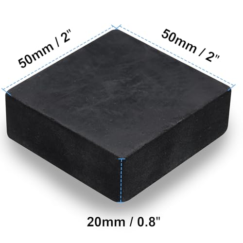 Rubber Blocks Anti-Vibration Hard Pads 2"/ 50mm Square Non-Slip Vibration Damping Mats for HVAC Air Compressor AC Units - 4 PCS 2" x 2" x 0.8" (20mm TH) - size: 0.8"/ 20mm Thickness