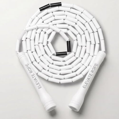 Elevate Rope Beaded Jump Rope, 1 in Beads, 10 ft Adjustable, Segmented - color: Black/White