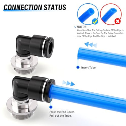 TAILONZ PNEUMATIC Male Elbow 6mm Tube OD x 3/8 Inch BSP 90 Push to Connect Fittings PL6-03 (Pack of 10) - size: 6mm OD 3/8''BSP