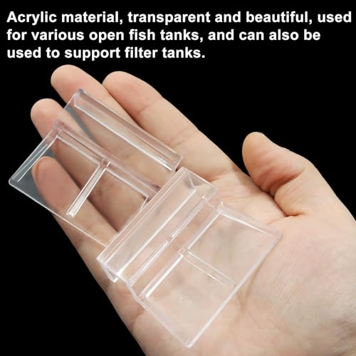 Murtenze 8 PCS Aquarium Lid Clips, 12mm Clear Acrylic Fish Tank Holder Support Clamps for Rimless Aquariums - size: 12mm