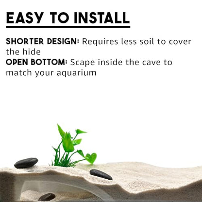 Natural Aquarium Tunnel Cave | Shrimp Hide Cave (Black)
