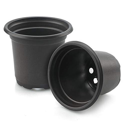 KINGLAKE 100 Pcs 4" Plastic Plants Pots Black - color: Black, size: 4 Inch