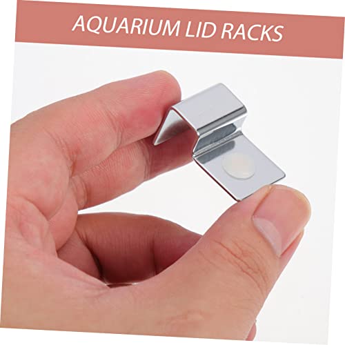 4Pcs Stainless Steel Aquarium Lid Support Clips Sturdy Fish Tank Cover Brackets for Easy Maintenance and Cleaning Compatible with Thick Glass Tanks