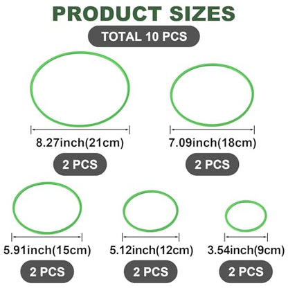 10pcs Fish Feeding Rings Set, Floating Aquarium Plant Corral, Round Feeder Ring Floating Plant Ring, Fish Tank Aquarium Accessories for Betta (Green)