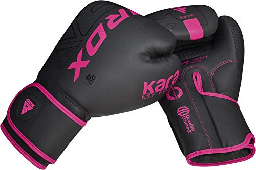 RDX Women Boxing Gloves, Pro Training Sparring, Maya Hide Leather, Muay Thai MMA Kickboxing, Adult, Heavy Punching Bag Focus Mitts Pads Workout, Ventilated Palm, Multi Layered, 8 10 12 14 16 Oz - size: 12OZ