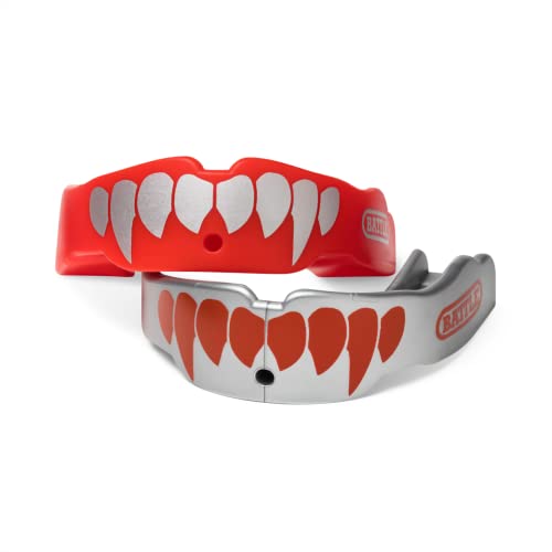 Battle Fangs Football Mouthguard – Sports Mouth Guard with Removable Strap – Protector Mouthpiece Fits with or Without Braces on Teeth – Adult & Youth Mouth Guard Sizes, 2 Pack | Rivals custom-molded protection, Ever-Mold composite, Mold and remold as nee