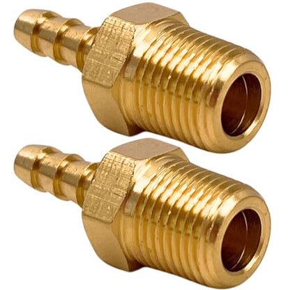2pcs Brass Hose Fitting 1/8" Barb x 1/8" NPT Male Adapter Barbed by CX WONDERLAND