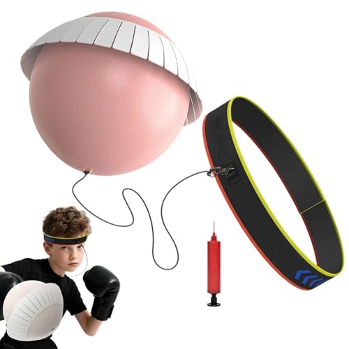 Boxing Reflex Ball - Adjustable Headband Punching Trainer | Speed Reaction Training Balls | Fitness Reflex Training Equipment | Boxing Speed Ball Set With Pump For Home Gym Outdoor Workout Kids Adults - color: Pink