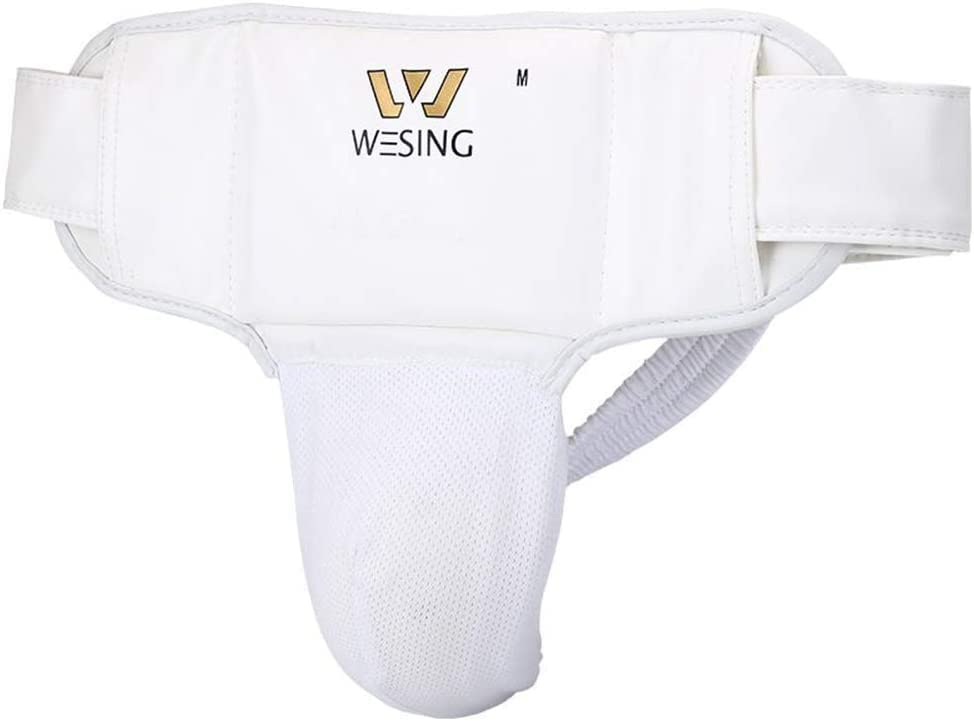 Wesing Karate Protective Gears Set with Chest Guard Gloves Groin Protection and Shin Instep Guard for Men - color: Red, size: Large