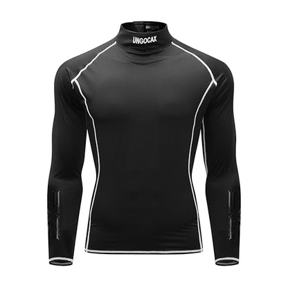 Hockey Shirt with Neck Guard for Adult and Youths,Long Sleeves Compression Shirt with Integrated Neck Guard - size: X-Large