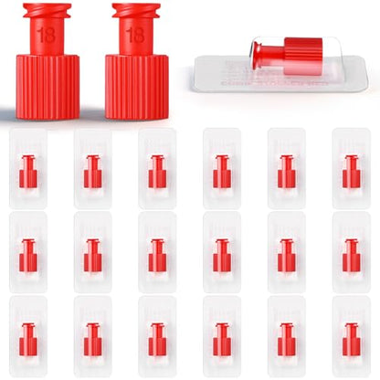 Novabright 20 Pcs Luer Stopper Red Closing Cones Individually Packaged for Male & Female Luer Connectors for Tubing and Fluid Control